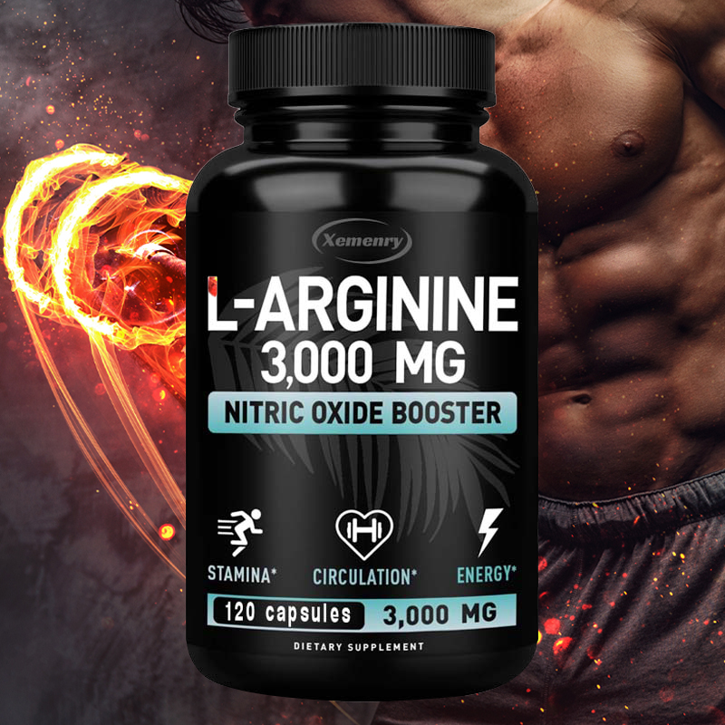 Pre Workout Supplement - L-アルギニン 3000mg - 運動中のエネルギー、強さ、持久力のサポートに | 筋肉量、非遺伝子組み換え