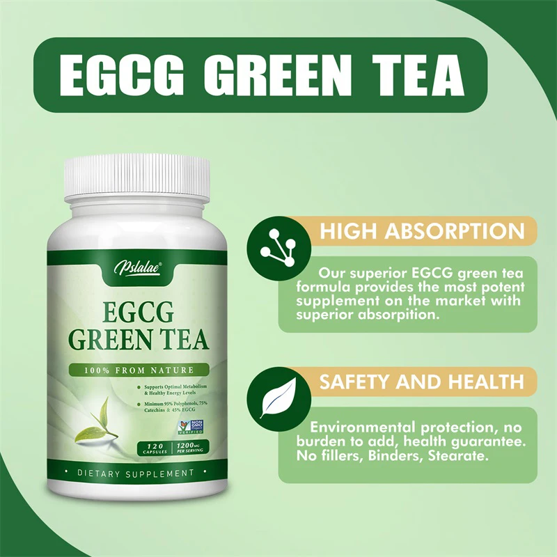 Green Tea Extract Fat - EGCG 緑茶エキス - 代謝を促進し、健康的な脂肪燃焼をサポートし、エネルギーと集中力を高めますサプリメント