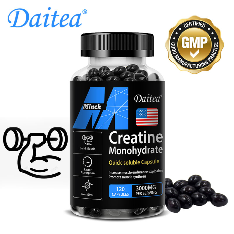 Pre Workout Supplement - クレアチン一水和物サプリメント - トレーニング前/後、フィットネス、筋力、筋肉増強サプリメント