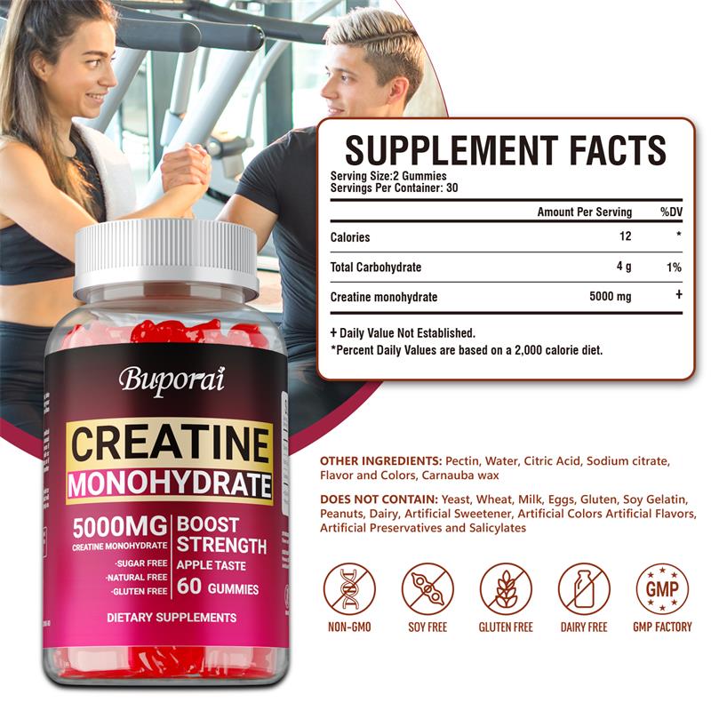 クレアチン一水和物グミ - 筋肉の構築、エネルギーとパフォー - Pre Workout Supplement のレビューと価格